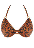 Roar Instinct Halter Bikini Top Leopard