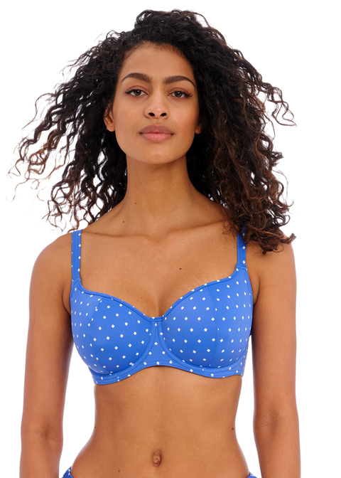 Jewel Cove Bikini Top by Freya, Blue, Plunge Bikini