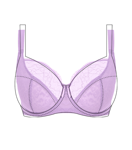 We Are We Wear Fuller Bust high apex non padded plunge bra in violet